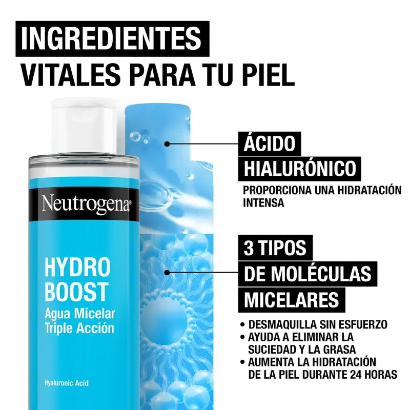 Neutrogena Hydro Boost Água Micelar de Tripla Ação com Ácido Hialurónico, 400 ml