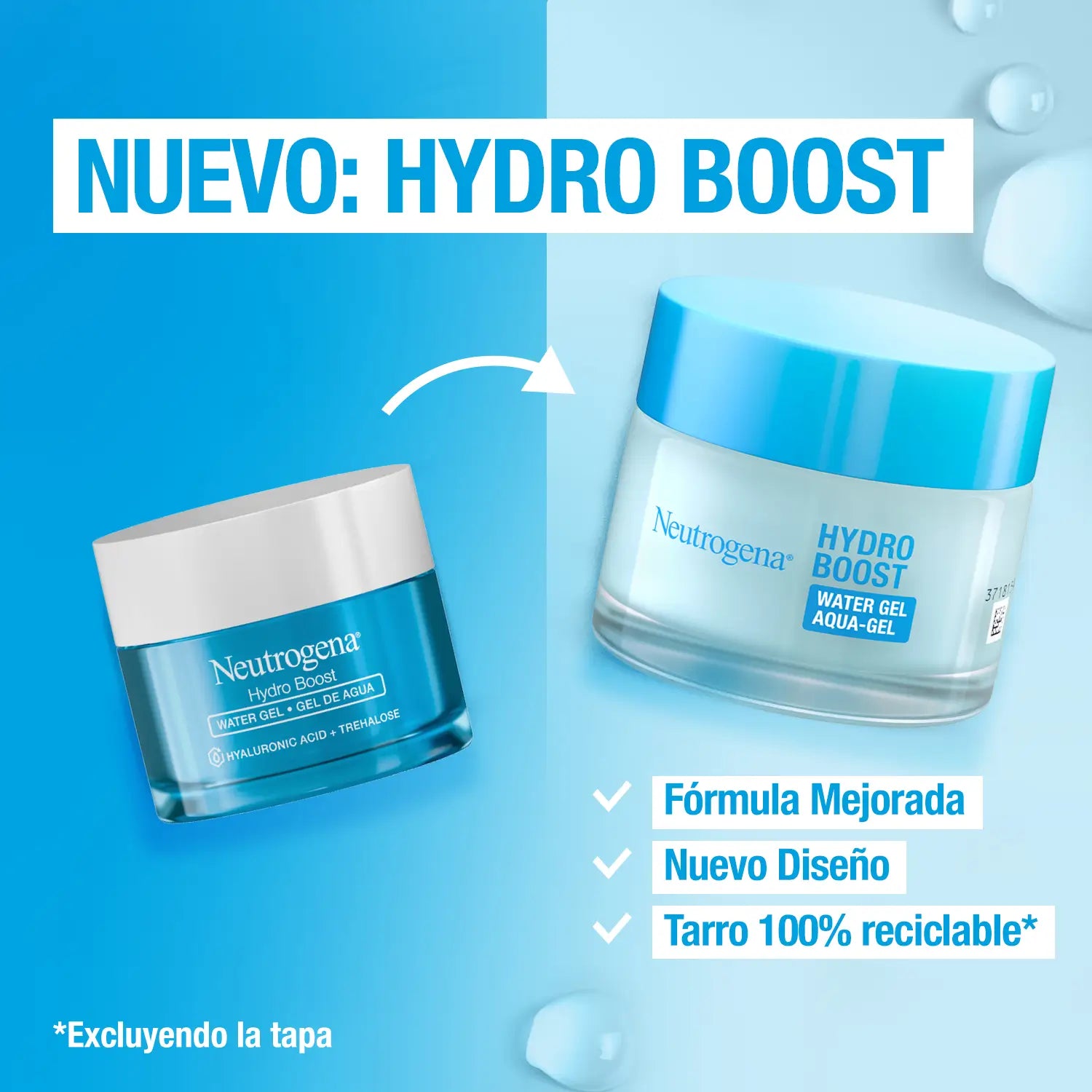 Neutrogena, Gel de Água Hydro Boost, Pele Normal a Mista, Hidratação de Longa Duração Não Oleosa, 50 ml