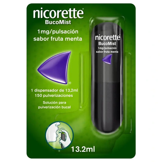 Nicorette Bucomist Nicotina Spray bucal com sabor a menta e frutos