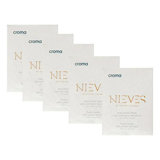 Nieves By Nieves Álvarez Nieves X Croma Illuminating Flash Mask, embalagem com 5 unidades