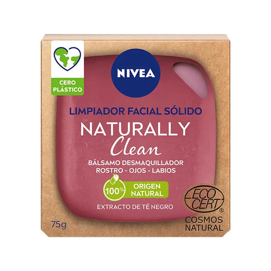 NIVEA Naturally Clean Limpiador Facial Sólido Desmaquillador, 75 gr