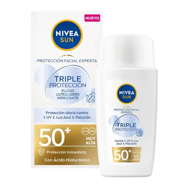 Nivea Sun Ultra Light Fluido Facial Tripla Proteção Fp50+, 40 ml