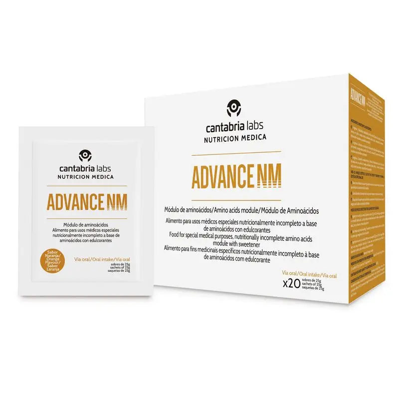 Advance Orange flavour (Arginina + Glutamina + Hmb), 25g x 20 saquetas, Cantabria Labs Medical Nutrition