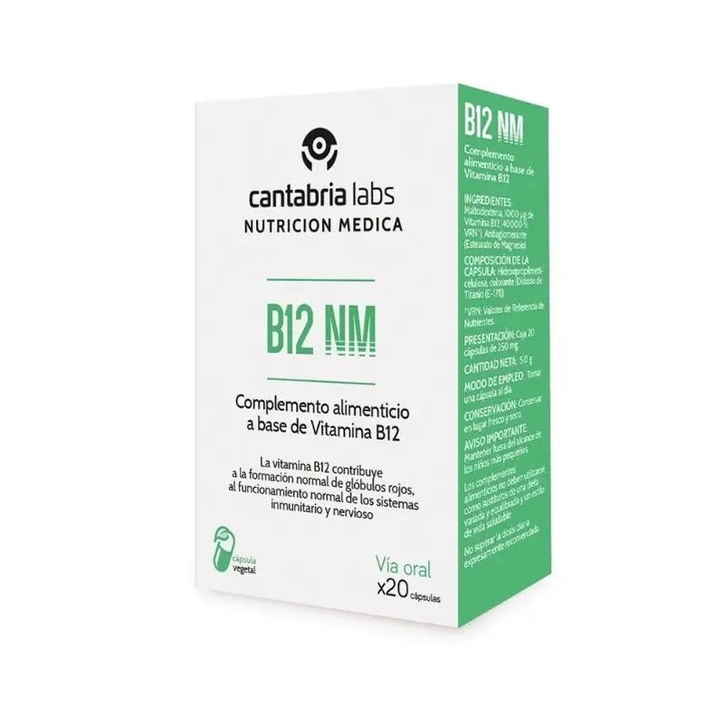 B12, 20 cápsulas, Cantabria Labs Nutrición Médica