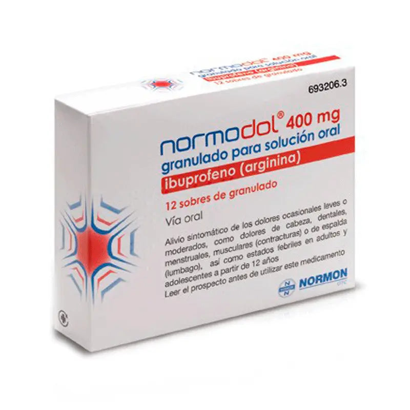 Normodol 400 mg, 12 Sobres Granulados para Solución Oral