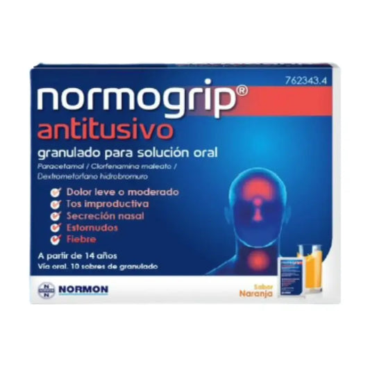 Normogrip Antitússico , 10 saquetas de grânulos para solução oral