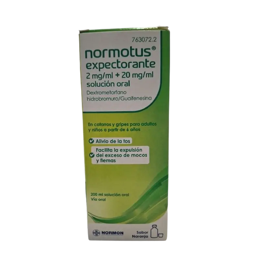 Normotus Expetorante 2 mg/ml + 20 mg/ml Solução Oral 1 Frasco, 200 ml