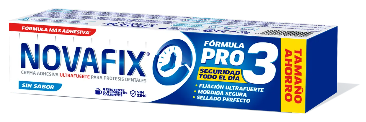 Novafix Fixatives Pro3 Flavourless - Creme Adesivo para Dentaduras - 70 G, 70 gr