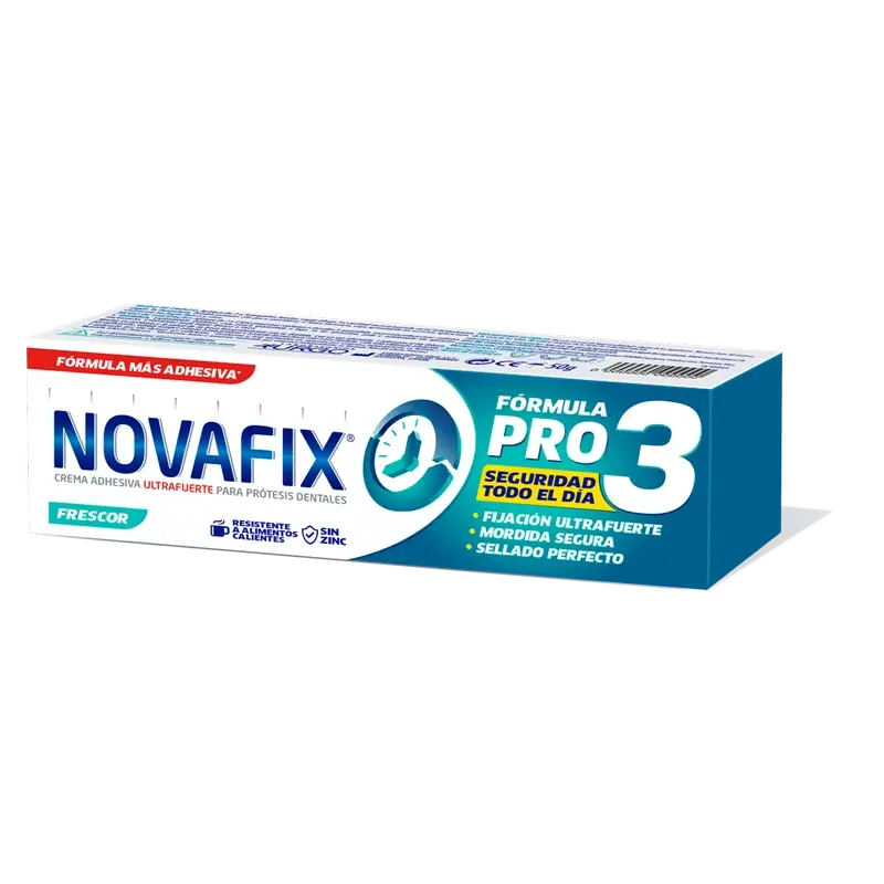 Fixador de próteses dentárias NOVAFIX Formula pro 3 com frescura 50 gr