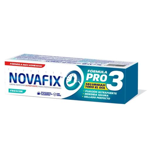 Fixador de próteses dentárias NOVAFIX Formula pro 3 com frescura 50 gr