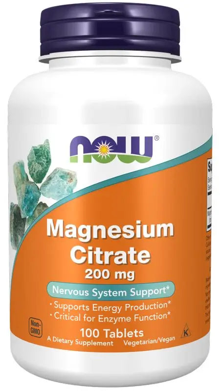 Now Magnesio Citrato 200 Mg, 100 Tabletas      