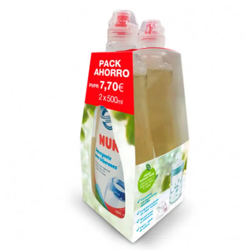 NUK 2X1 Detergente Limpiador Tetinas y Biberones 2X500 ml