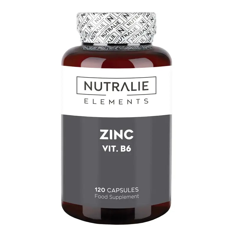 Nutralie Zinco com Vitamina B6 Acne Cabelo Pele Vegan , 120 cápsulas