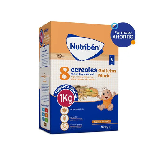 Nutriben 8 Cereais com um toque de mel Maria Crackers, 1000 g