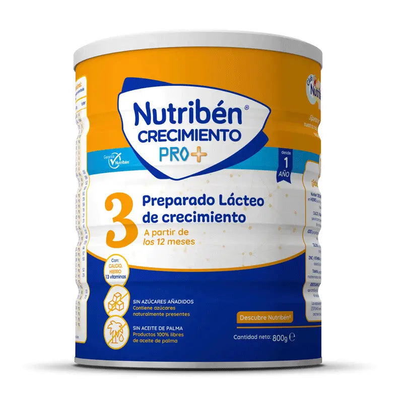 Nutriben Leche Crecimiento Pro+ 3, 800 gr