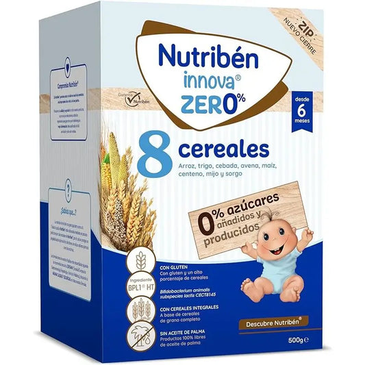 Nutriben Papilla Innova 8 Cereais 0%, 500 g