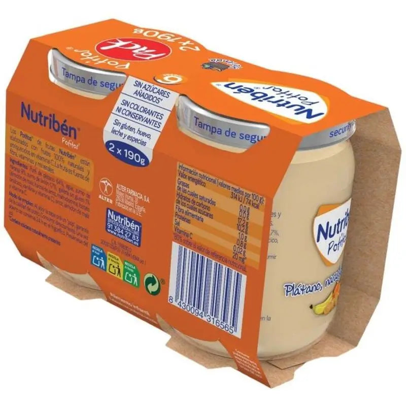 Nutriben Potito Plátano Naranja Galleta 2x190 gr