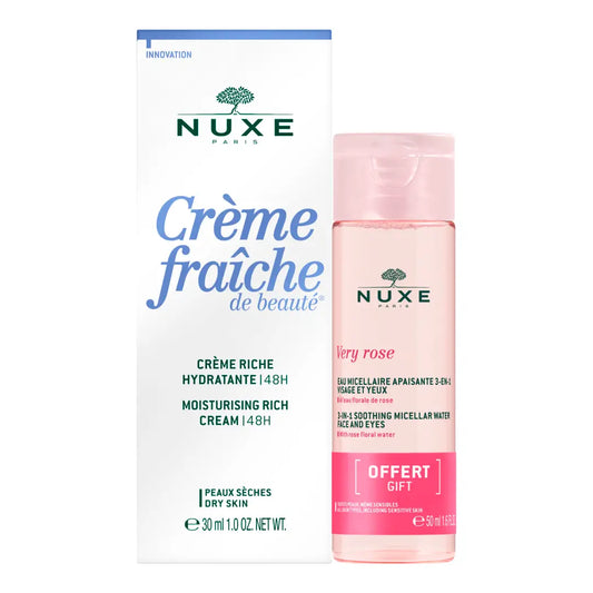 Nuxe Rich Moisturising Cream 48H Dry Skin Crème Fraîche De Beauté Very Rose Micellar Water 50Ml Oferta gratuita