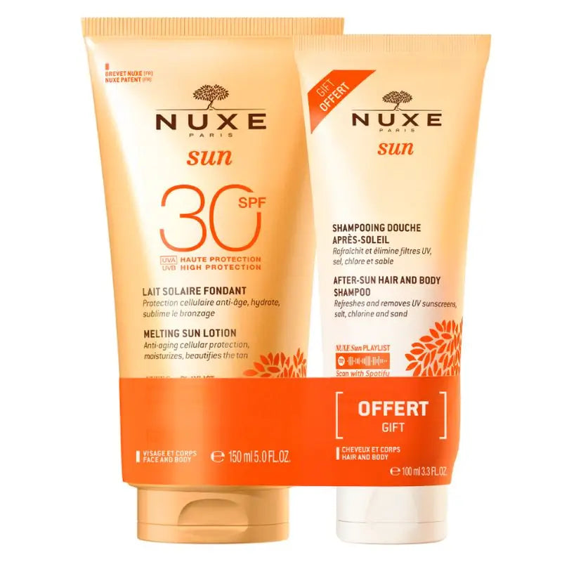 Nuxe Duo Leite Protetor Solar Spf30 & After Sun Champô e Gel de Duche