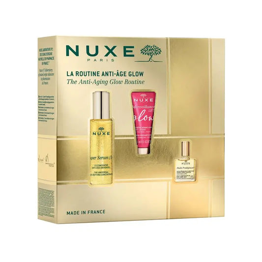 Rotina Anti-Idade Nuxe: Super Serum [10] 30Ml + Merveillance Lift Glow 15Ml + Huile Prodigieuse® 10Ml