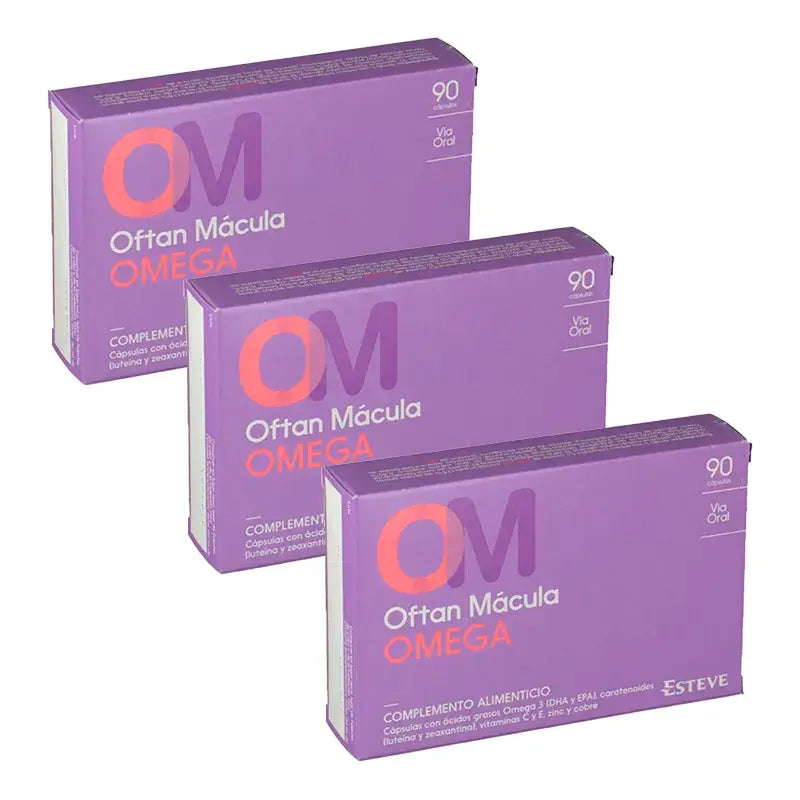 Suplemento alimentar Oftan Macula Omega, 3 x 90 cápsulas