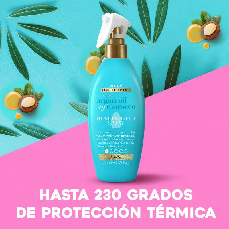 Ogx Spray Protector De Calor Argan, 177 ml