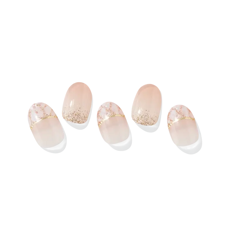 Ohora Gel Nails - Peachy Sparkle, 30 unidades