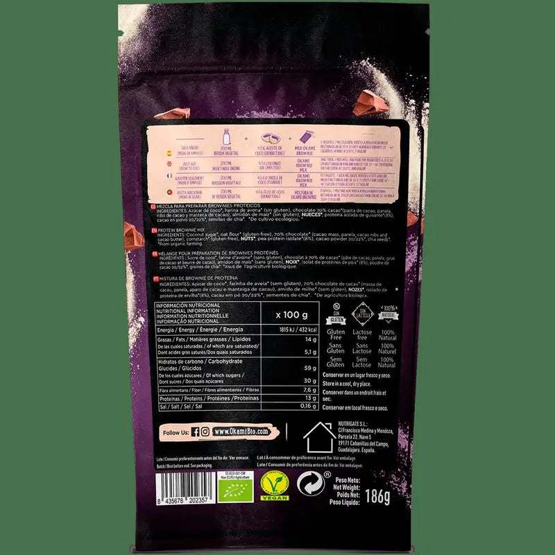 Okami Bio Protein Brownie Mix 186G Bio Veg