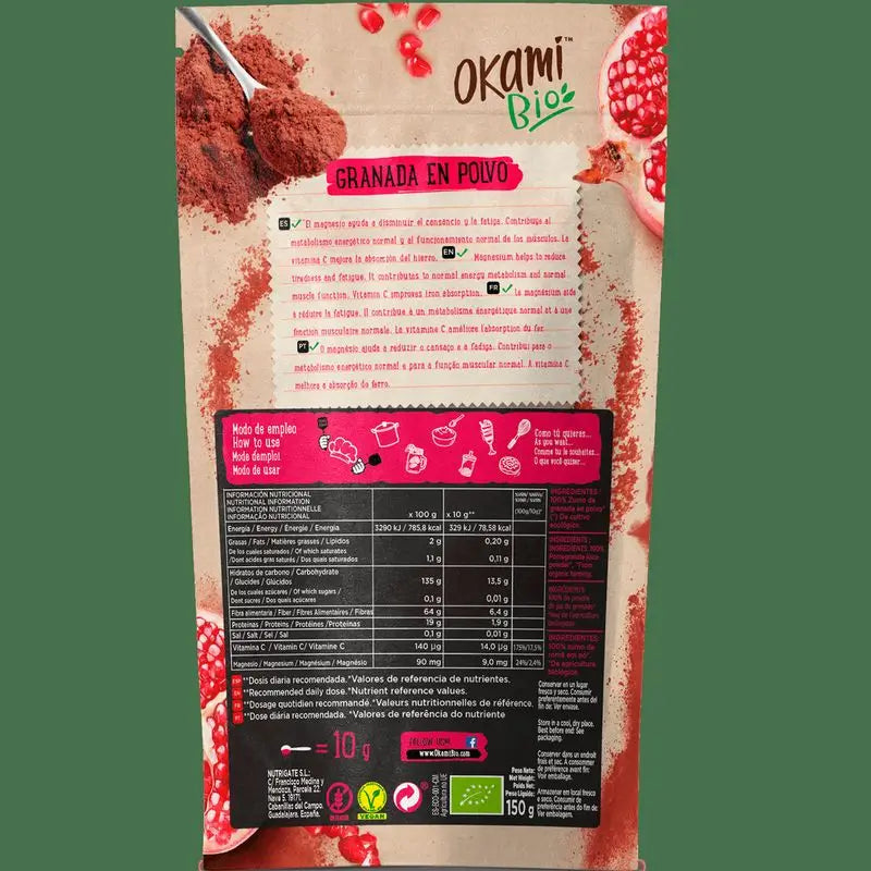 Okami Bio Sumo de Romã em Pó 150Gr Bio Sg Vegan