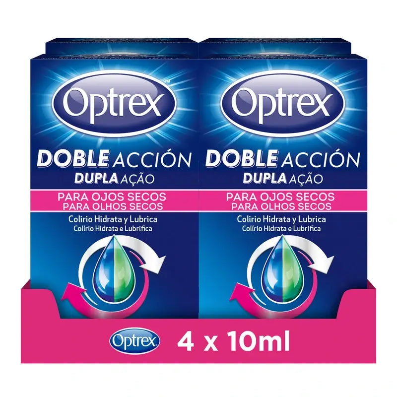 Optrex Multidose Dupla Acção Gotas Oftálmicas Secas Pack 4x10 ml