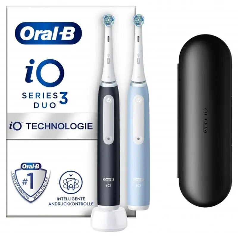 Oral-B Braun iO3s Duplo Escova de dentes eléctrica Preto e azul