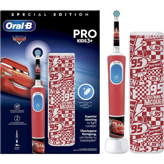 Oral-B Braun Vitality Pro Escova de dentes recarregável Kids Box Cars + estojo de transporte