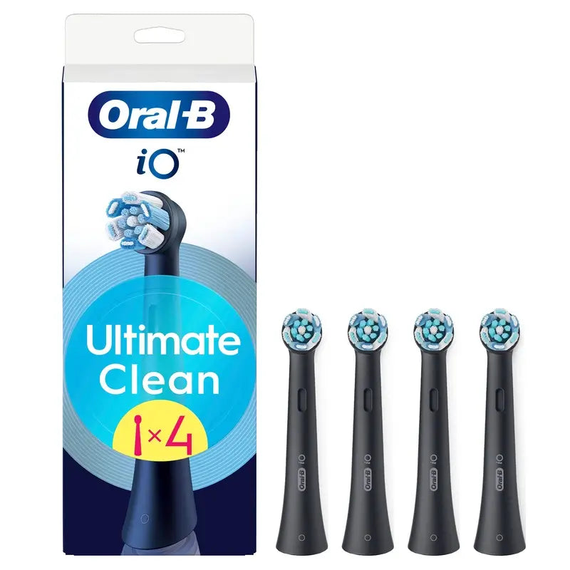 Cabeças de escova de substituição Oral B iO Ultimate Clean Black, embalagem com 4 unidades
