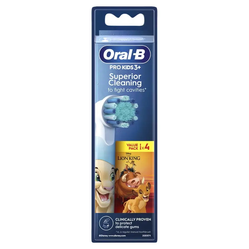 Oral-B Braun Kids Disney The Lion King Character Escovas de substituição, 4 unid.