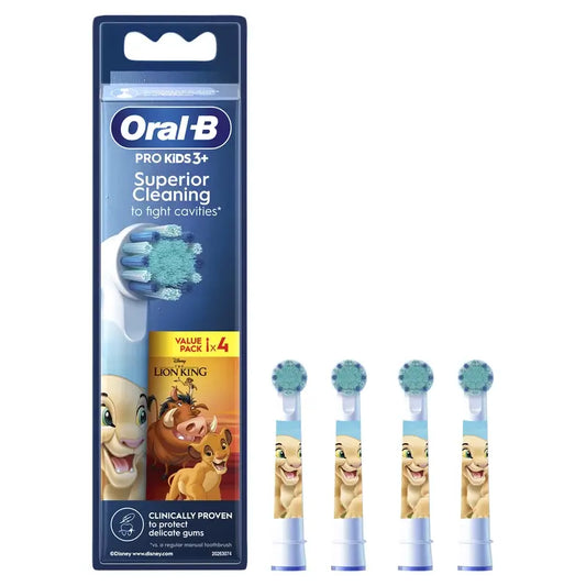 Oral-B Braun Kids Disney The Lion King Character Escovas de substituição, 4 unid.