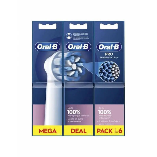 Oral-B Braun Sensitive Clean Sensitive Clean Refil, embalagem com 6 unidades (Gulliver Pack 2+2+2)