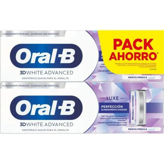 Pasta de dentes Oral-B 3D White Advanced Perfection , 2x75 ml