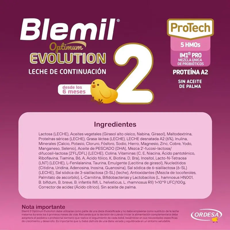 Blemil Bipack Optimum Evolution 2 Fórmula, 2X800g