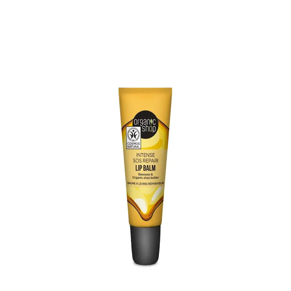 Organic Shop Sos Bálsamo Labial Reparador com Cera de Abelha e Manteiga de Karité, 10 Ml