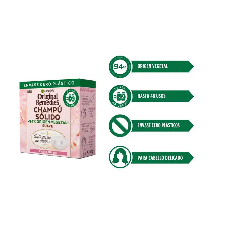 Garnier Original Remedies Champô Sólido Original Remedies, Aveia Délicatesse Para Cabelos Delicados