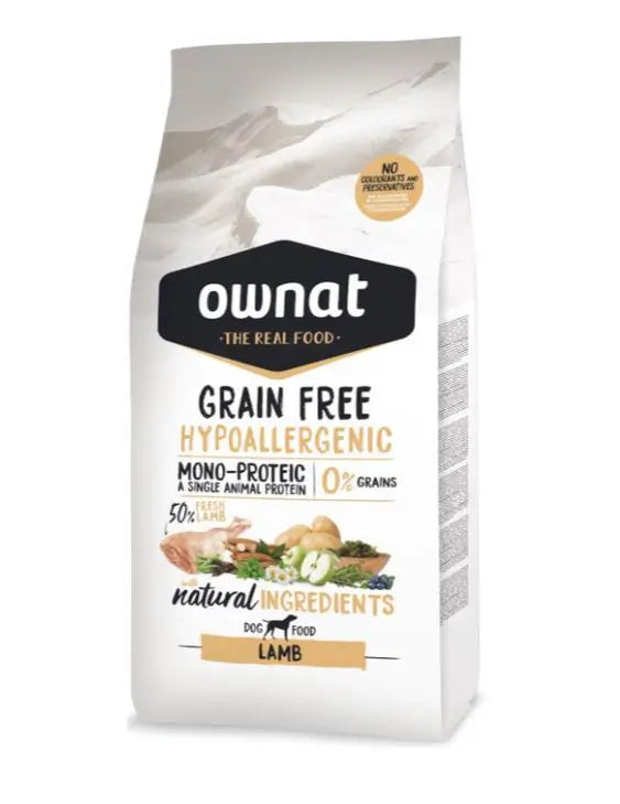 Ownat Canine Adult Hypoallergenic Grain Free Cordero 12Kg, pienso para perros