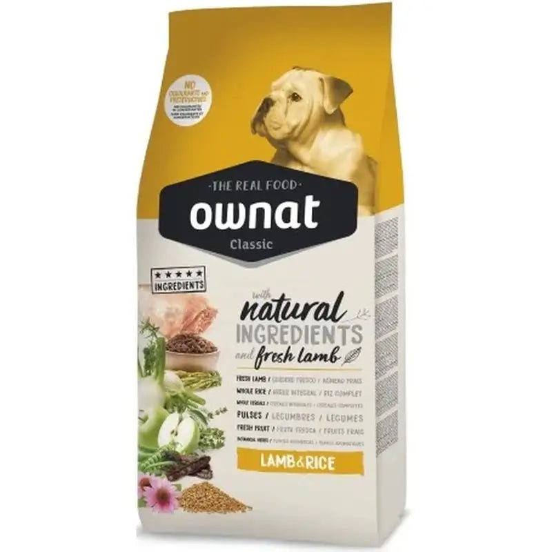 Ownat Classic Canine Adult Lamb Rice 20 kg, Comida para Cães