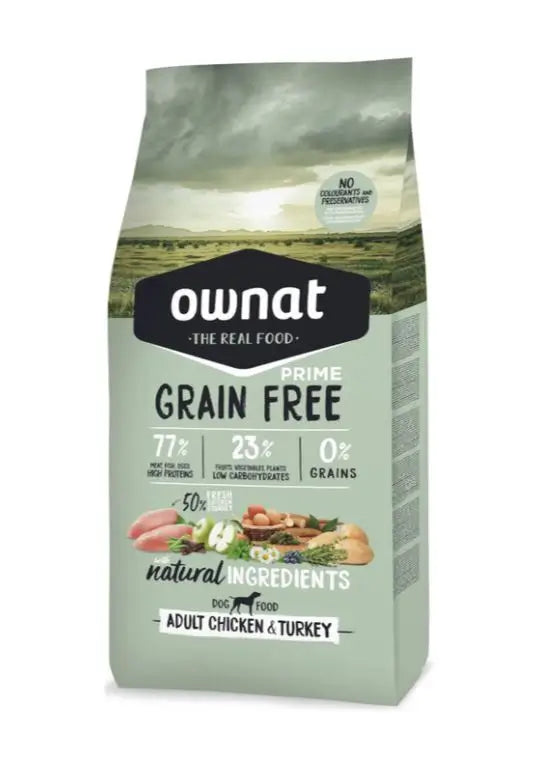 Ownat Grain Free Canine Prime Adult Pollo Pavo 3Kg, pienso para perros