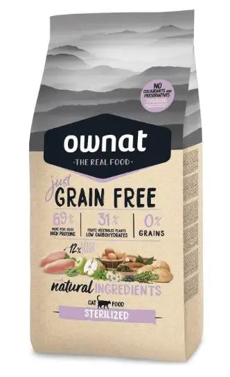 Ownat Just Feline Adult Sterilised Grain Free 1Kg, pienso para gatos