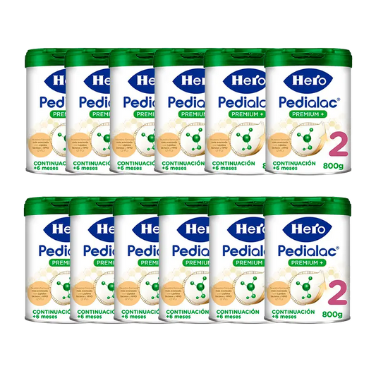 Embalagem 12 X Hero Baby Pedialac Leite 2 Garrafas, 800g