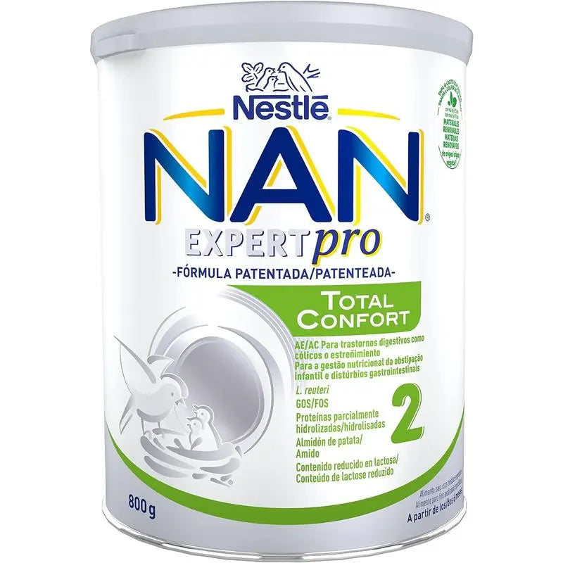 Embalagem 12 X Nan Comfort 2 Leite para bebés, 800 g