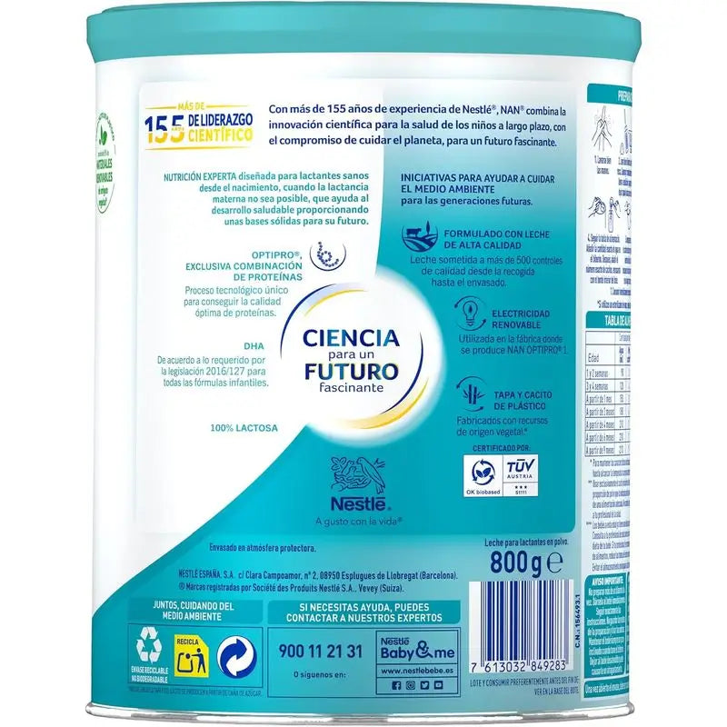 Leite inicial Nestlé Nan Optipro 1, 12X800 g