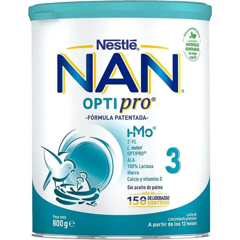 Leite para Crescimento Nestlé Nan Optipro 3, 12X800g