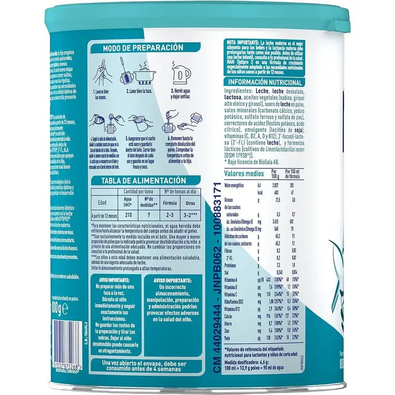 Leite para Crescimento Nestlé Nan Optipro 3, 12X800g