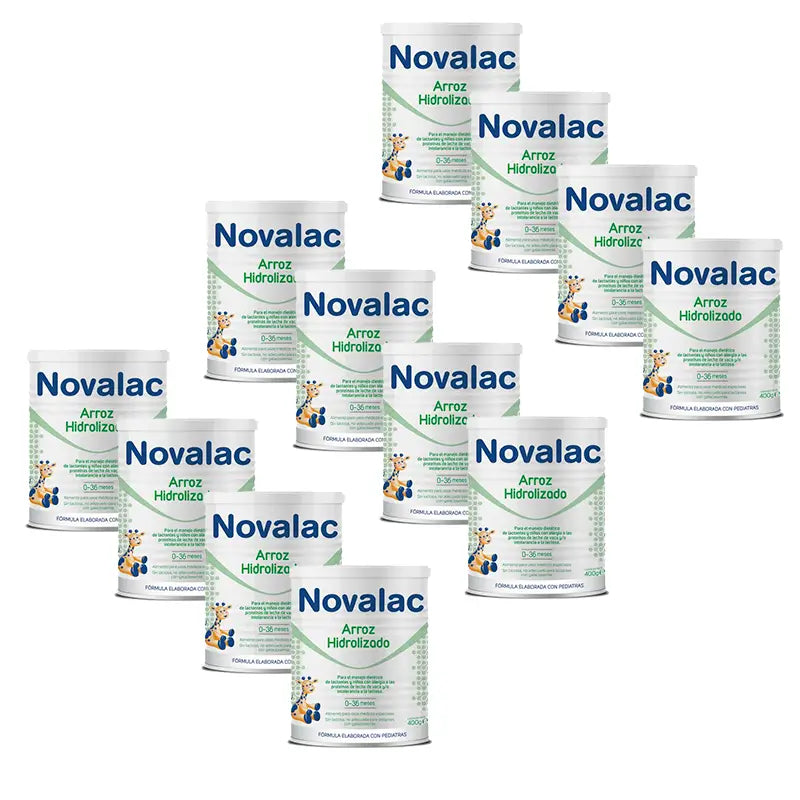 Embalagem 12 X Novalac Arroz Hidrolisado 400 gr, 1 frasco Neutro